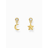 Thomas Sabo H2293-414-14 Gold-plated earrings moon and star pendant 