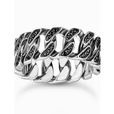 Thomas Sabo TR2501-643-11-64 Unisex Ring - Kettenglieder schwarze Steine silber
