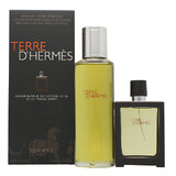 Hermes Terre D´Hermes Parfum Ajándékszett, Eau de Parfum töltet 125ml + Eau de Parfum tölthető 30ml