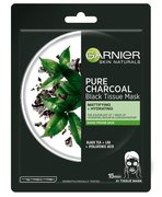 Black textile mask with black tea extract Pure Charcoal Skin Natura l s (Black Tissue Mask) 28 g