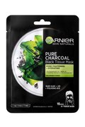 Black Textile Mask with Seaweed Extract Pure Charcoal Skin Natura l s (Black Tissue Mask) 28 g