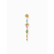 Thomas Sabo H2286-488-7 Gold-plated single earrings palm cactus w. coloured stones 