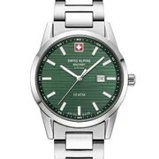 Swiss Alpine Military 7767.1134 Ladies Watch Argos silver green 34mm 10ATM