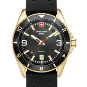 Swiss Alpine Military 7034.1817 Mens Watch Sierra gold black 42mm 10ATM