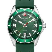 Swiss Alpine Military 7034.1834 Mens Watch Sierra silver green 42mm 10ATM