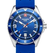 Swiss Alpine Military 7034.1835 Mens Watch Sierra silver blue 42mm 10ATM