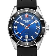 Swiss Alpine Military 7034.1839 Mens Watch Sierra silver blue 42mm 10ATM