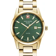 Swiss Alpine Military 7767.1114 Ladies Watch Argos gold green 34mm 10ATM