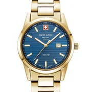 Swiss Alpine Military 7767.1115 Ladies Watch Argos gold blue 34mm 10ATM