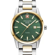Swiss Alpine Military 7767.1144 Ladies Watch Argos two tone green 34mm 10ATM