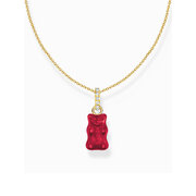 Thomas Sabo KE2209-414-10-L45 Gold-plated chain w. red Goldbears pendant 