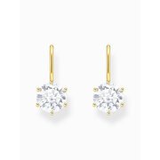Thomas Sabo H2287-414-14 Gold-plated dangle earrings w. large white zirconia 
