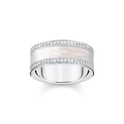 Thomas Sabo TR2446-041-14-58 Silver band ring w. white zirconia and enamel 