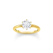 Thomas Sabo TR2474-414-14-56 Gold-plated Ring with white Stone in Brilliant-cut Ladies
