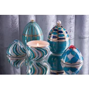 LADENAC Bois de Russie AZUL türkiz illatgyertya díszkövekkel (220 g) díszdobozban