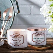 Kringle Candle FARMHOUSE Green Apple & Rukkola illatgyertya 411g