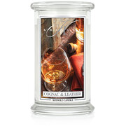 Kringle Candle Cognac & Leather nagyméretű, két kanócos illatgyertya (624 g)