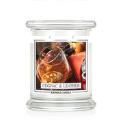 Kringle Candle Cognac & Leather közepes 2 kanócos illatgyertya (411 g)