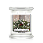 Kringle Candle Juniper & Laurel illatgyertya közepes 2 kanóc (411 g)