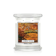 Kringle Candle Amber Wood közepes 2 kanócos illatgyertya (411g)