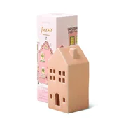 Paddywax Incense Holiday Village Ceramic Pink Townhouse - ház 20 füstölő kúpnak - Datolyaszilva gesztenye