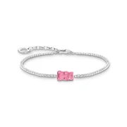 Thomas Sabo A2187-052-9-L19V Armband mit pinkfarbenem Goldbären und Steinen silber