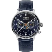 Zeppelin 7036-3 Hindenburg LZ129 men`s watch moon phase 40mm 3ATM