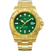 Paul Rich PR-46710 Mens Watch Crystal Bay Gold Coast Gold Green 40mm 5ATM 