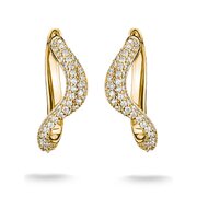 Thomas Sabo CR765-M01-14 Wave-Shaped Hoop Earrings with Cubic Zirconia Gold-Plated Women