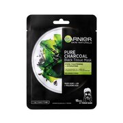 Black Textile Mask with Seaweed Extract Pure Charcoal Skin Natura l s (Black Tissue Mask) 28 g