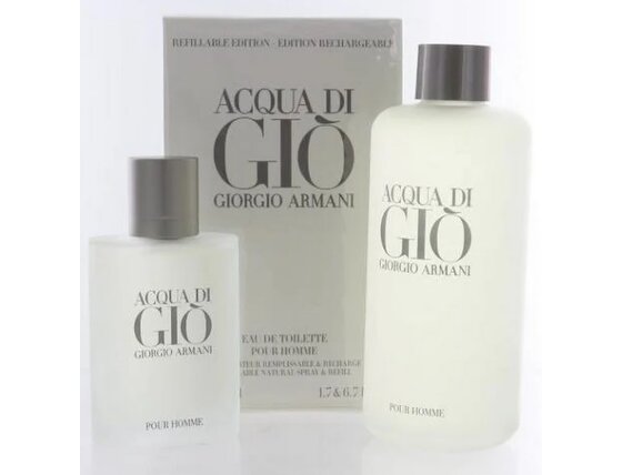 Giorgio armani acqua di giò pour homme refillable darčeková sada, eau de toilette 50ml + eau de toilette, náplň 200ml - Giorgio_Armani_Acqua_di_Giò_Pour_Homme_refillable_set_50+200