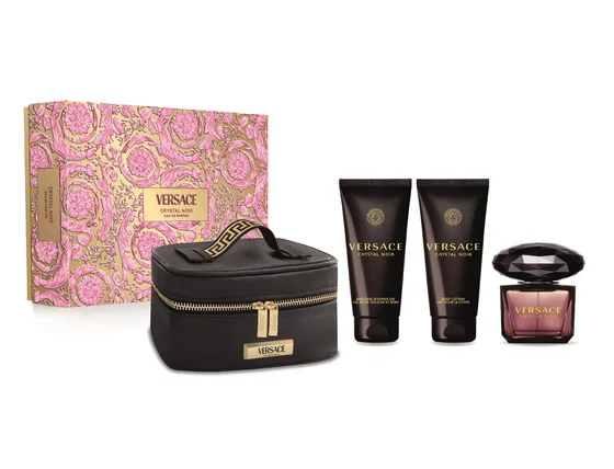 Versace crystal noir darčeková sada, parfémovaná voda 90ml + telové mlieko 100ml + sprchový gél 100 ml + kozmetická taška - Versace Crystal Noir Darčeková sada, parfémovaná voda 90ml + telové mlieko 100ml + sprchový gél 100 ml + kozmetická taška